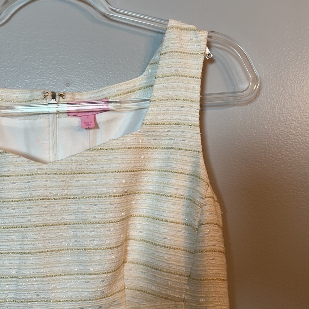 Lilly Pulitzer White Textured Sleeveless Shift Dress - Picture 4 of 13